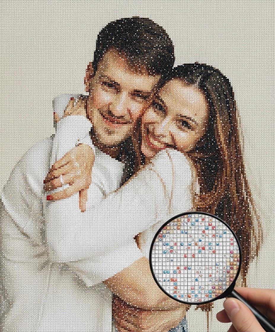 Custom diamond painting made from a personal photo