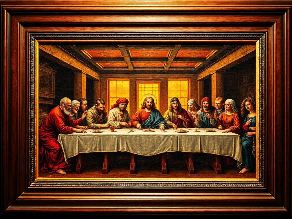 Framed diamond painting of The Last Supper